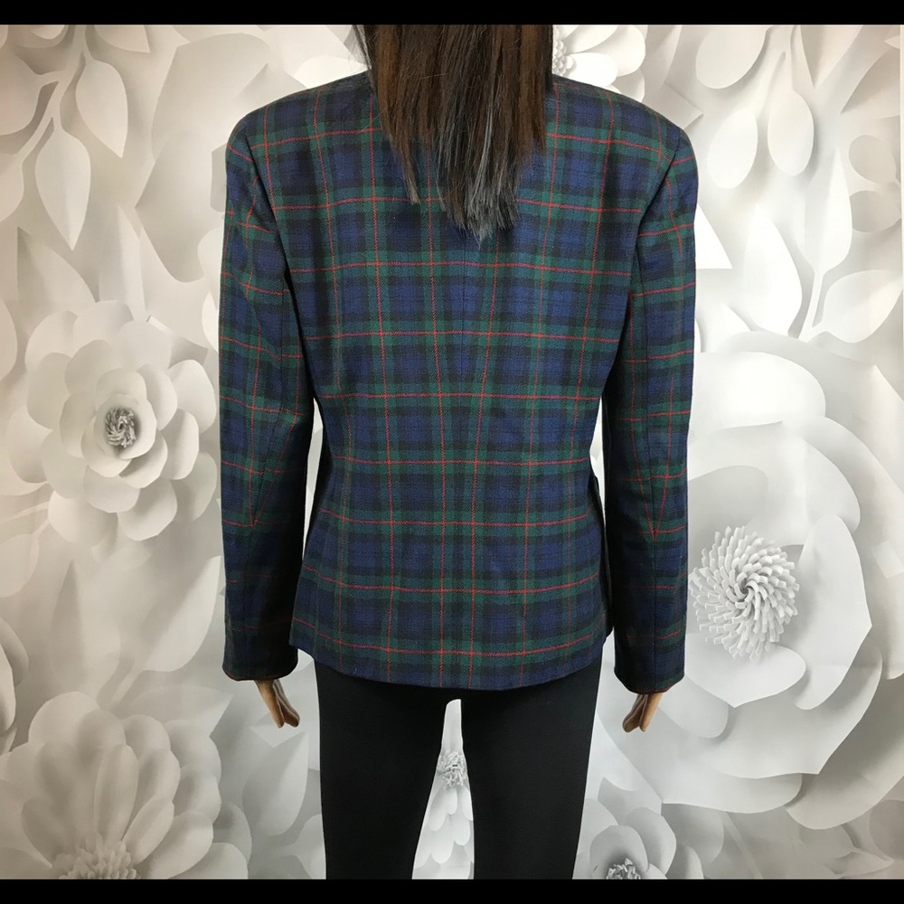 Double Breasted Blazer Pendleton Red Blue Check 8 - image 3